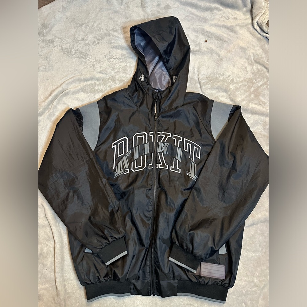 Men’s black and grey Rokit windbreaker